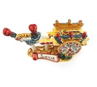 Modellino carretto siciliano in ceramica di Caltagirone realizzato a mano soprammobile in ceramica (Giallo)