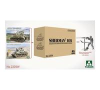 Modellino Carro Sherman ² Box M4a1 (76w) Hvss + M1 Super + US Army Tank Crewm