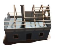 Modellino Casa in Costruzione - Scala H0 1:87 - Kit di montaggio per modellino di treno e Diorama - Accessorio di Cantiere Realistico