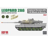 Modellino Char Leopardo 2a6 Captured Version Con T-80 Wheels IN Mosca Rye Field