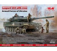 Modellino Char Leopardo 2a6 Con Crew Forze Of Ucraina ICM 35013 1:3 5 Ma