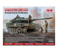 Modellino Char Leopardo 2a6 Con Crew Forze Of Ucraina ICM 35013 1:3 5 Ma