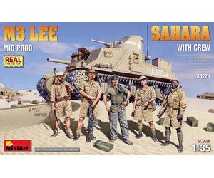 Modellino Char M3 Lee Mid Prod. Sahara W/Crew MiniArt 35274 1:3 5