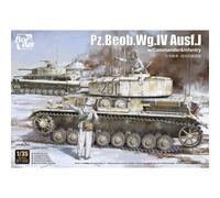 Modellino Char Pz.beob.wg. IV Ausf. J W/Commander & Fanteria Border MODEL Bt-006