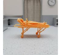 Modellino dettagliato di una sala operatoria con figure realistiche di medici,