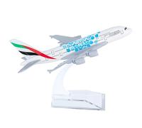 Modellino di Aereo, Modello di Aereo A380 1:400 Aerei pressofusi, Aereo in Lega Metallica con Supporto per Raccolta ed Esposizione Regalo per Gli Appassionati di Aviazione (Expo 2020 Dubai Ver.)