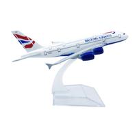 Modellino di aereo, modello di aereo A380 in scala 1:400, aerei pressofusi in lega metallica con supporto per raccolta ed esposizione, regalo per appassionati di aviazione per adulti (British Airways)