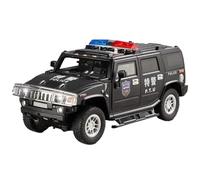 Modellino di auto in lega 1:18 For Modello Di Auto H2 In Gomma, Auto Della Polizia In Miniatura, Luci, Suoni, Volante, Simulazione Di Camion Dei Pompieri Modellini da collezione(Black)