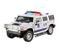 Modellino di auto in lega 1:18 For Modello Di Auto H2 In Gomma, Auto Della Polizia In Miniatura, Luci, Suoni, Volante, Simulazione Di Camion Dei Pompieri Modellini da collezione(White)