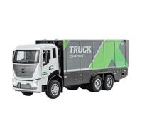 Modellino di auto in lega Modello Di Camion Container In Lega 1:32, Camion Da Ingegneria, Apertura Della Porta Con Suono E Luce, Tira Indietro Modellini da collezione(Green)