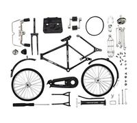 Modellino di bicicletta fai da te in scala, 51 pezzi 1:10 Simulazione Mini modello di bicicletta retrò in lega, Mini bici ferro battuto con gonfiatore e valigetta Ornamento da tavolo Regali di