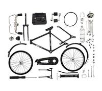 Modellino di bicicletta fai da te in scala, 51 pezzi 1:10 Simulazione Mini modello di bicicletta retrò in lega, Mini bici ferro battuto con gonfiatore e valigetta Ornamento da tavolo Regali di