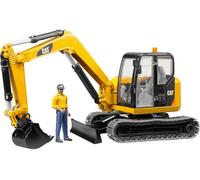 MODELLINO DI ESCAVATORE BRUDER BRUDER Cat Mini Excavator con operatore - Giallo, 2 parti, Plastica, Età 4+