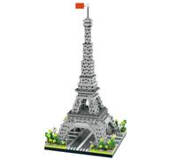 Modellino di mattoncini a morsetto, mini mattoncini di architettura | 3350 pezzi, modello di micro simboli di Parigi, mattoncini da costruzione, architettura, torre Eiffel