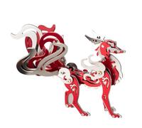 Modellino di puzzle in metallo 3D "Volpe a nove code", combina elementi meccanici con la mitica volpe a nove code, modello fantasioso per collezionisti e hobbisti