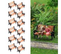 Modellino di treno accessorio 12pcs 1:50 scala panchine per il layout della scena del parco di strada realistico posti a sedere in plastica per diorama e tavolo di sabbia uso