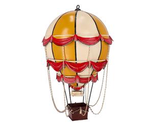 Modellino di una mongolfiera in latta decorativa a sfera di colore giallo rosso