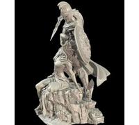 Modellino figure 3D in resina 1/24 85 mm kit guerriero greco uccide la bestia...