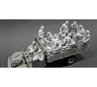 Modellino figure in resina 1/35 16 pezzi kit soldati tedeschi prigionieri NO ...