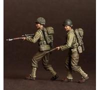 Modellino figure in resina 1/35 kit due soldati americani fanteria cecchino...