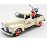 MODELLINO FURGONE STATICO MAISTO CHEVROLET 3100 PICK-UP 1950 + MOTO HARLEY FLSTS