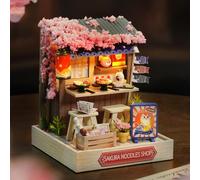 Modellino in kit per casa di bambole "Sakura Noodle House" con mobili, da assemblare a mano, puzzle tridimensionale giocattolo regalo Legno
