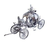 Modellino in metallo 3D a forma di carrozza di zucca di Halloween | Carrozza fiabesca realizzata con parti metalliche precise con montaggio a linguetta per una decorazione di Halloween ricca di