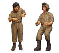 Modellino in resina 1/35 kit due soldati carri armati australiani guerra...