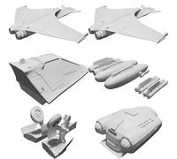 Modellino Jet SA-43 Hammerhead Space Above and Beyond Sci-Fi Stampato