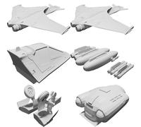 Modellino Jet SA-43 Hammerhead Space Above and Beyond Sci-Fi Stampato