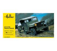 Modellino Macchina US 1/4 Tono Camion 'N Rimorchio HELLER 81105 1:3 5 Char P