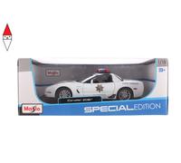 MODELLINO MAISTO CHEVROLET CORVETTE Z06 1/18 WHITE STATE TROOPER