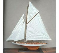 MODELLINO MAXI BARCA a VELA in LEGNO 120 Cm. Tipo SHAMROCK REGATA COPPA AMERICA