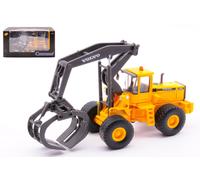 MODELLINO MEZZI CANTIERE STATICO CARARAMA SOLLEVATRONCHI VOLVO L180C TIMBER 1/84