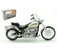 MODELLINO MOTO STATICO MAISTO HARLEY DAVIDSON FXST SOFTAIL 1984 SILVER 1/18