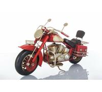 MODELLINO MOTO TIPO HARLEY DAVIDSON ROSSA IN LATTA STILE VINTAGE IDEA REGALO
