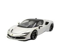 Modellino Realistico Auto 1:64 Per Ferrari SF90 Pringhorse Hard Top Supercar Modello In Lega Bianca Da Collezione Giocattolo Souvenir