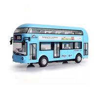 Modellino Realistico Auto Modello Auto Giocattolo Pressofusa In Scala 1/36 Per Autobus A Due Piani Con Suoni Simulati Per Avventure Divertenti Senza Fine! Giocattolo(Blu)
