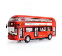 Modellino Realistico Auto Modello Auto Giocattolo Pressofusa In Scala 1/36 Per Autobus A Due Piani Con Suoni Simulati Per Avventure Divertenti Senza Fine! Giocattolo(Rosso)