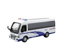 Modellino Realistico Auto Modello di Auto Aziendale in Scala di Metallo 18 Cm 1/32 Auto della Polizia for Toyota Coaster Collezione di Veicoli A Motore Modellini di Veicoli A Motore in Scala(White)