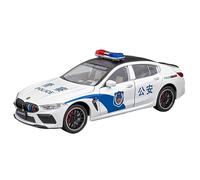 Modellino Realistico Auto Veicoli Pressofusi In Lega Da 21 Cm In Scala 1:24 Auto Della Polizia For BMW M8, Modello Di Auto A Scomparsa, Ornamenti Modellini Di Veicoli A Motore In Scala(White)