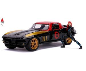 MODELLINO SIMBA MARVEL BLACK WIDOW 1966 CHEVY IN SCALA 1:24