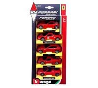 Bburago 18-36005 - Collezione Ferrari, Pacchetto di 5 Macchinine R&P, Scala 1:43, Modelli Assortiti
