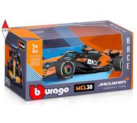 MODELLINO AUTO STATICO BURAGO MCLAREN F1 MCL38 PIASTRI MONACO 2024 VETRINA 1:43