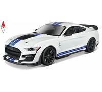 MODELLINO STATICO MAISTO 1/18 2020 MUSTANG SHELBY GT500 WHITE W/BLUE STRIPES