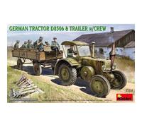 Modellino Tedesco Trattore D8506 & Rimorchio W/Crew MiniArt 35314 1:3 5 Cha