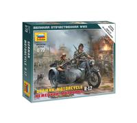 Modellino ZVEZDA BMW R12 1/72: Moto Tedesca WWII Con Sidecar, 2 Statuette, S