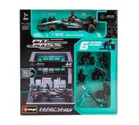 Mercedes PIT STOP F1 Diorama Hamilton Auto AMG W15 CAmbio Gomme 1/43 Bburago