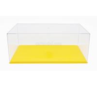 MODELLISMO AUTO STATICO VETRINA CONTENITORE PER SCALA 1/18 BASE PLASTICA GIALLO