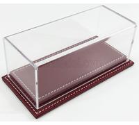 MODELLISMO AUTO STATICO VETRINA ESPOSITORE BASE IN PELLE BORDEAUX 1:43